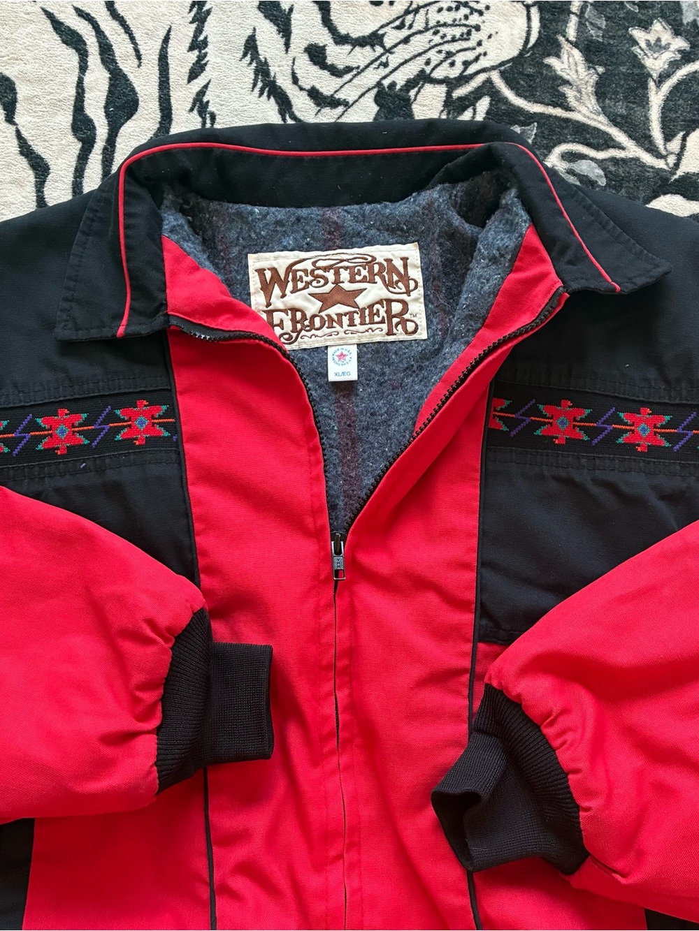 010 - VINTAGE 90s WESTERN FRONTIER BLANKET LINED JACKET COAT